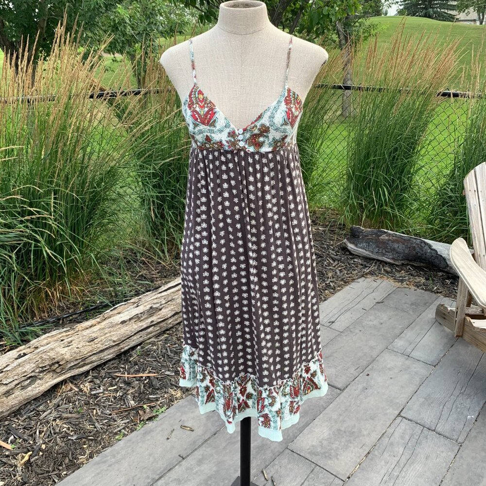 Billabong Babydoll Dress Sleeveless Boho Empire Waist Ruffle Hem Sundress - Picture 4 of 10